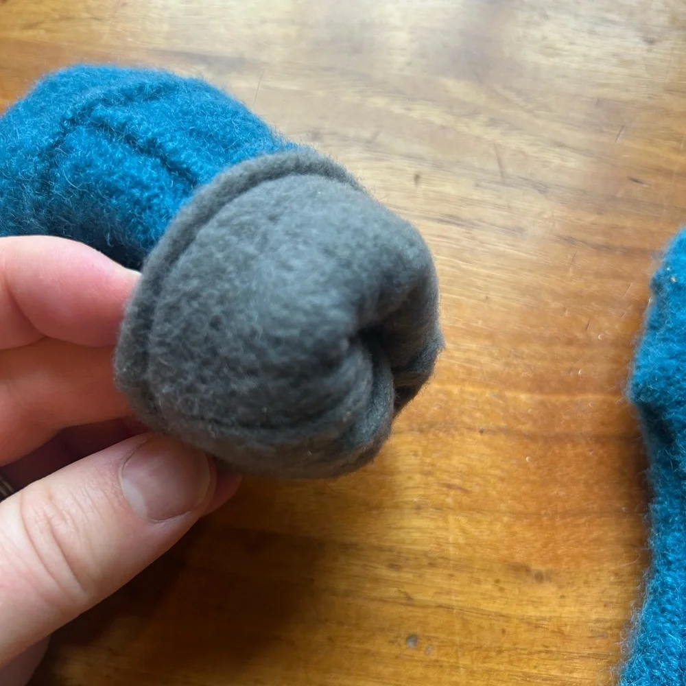 Fleece lined wool newborn mittens